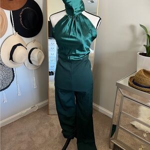 Emerald Green Halter Jumpsuit